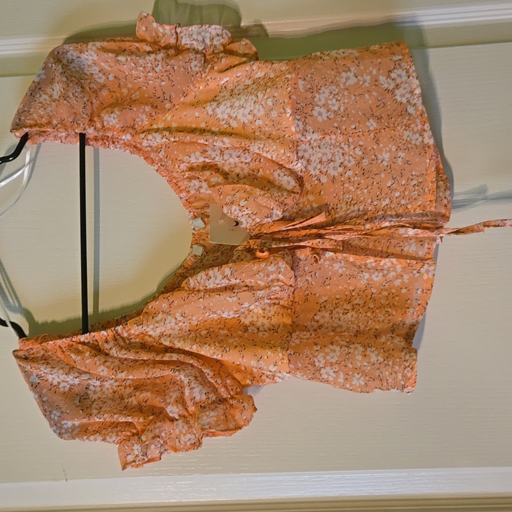 Pink Floral Sleeve Blouse